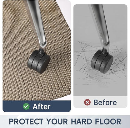 Office Chair Mat for Hardwood Floor, 46" x 60" Desk Computer Chair Mats for Hard Wood, Anti-Slip Easy Glide Rolling Floor Protector Mat, Under Desk Mat for Home Office, Dark Brown
