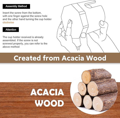 Nnewvante Cup Dispenser, 5-8oz Bathroom Cup Holder, Acacia Wood Coffee Cup Dispenser, Dual-Purpose Paper Cup Holder & Anti-spill Desk Cup Holder, Party Cup Organizer, Guest Bathroom Essentials