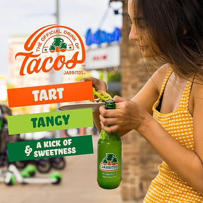 Jarritos - Mexican Soda Soft Drinks, Grapefruit (17.7 oz, 524ml) 24 Bottles - Made with Real Cane Sugar - 0g Fat - Made in Mexico - Natural Flavor Soda Pop - Party & BBQ Beverages