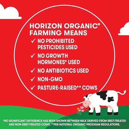 Horizon Organic Shelf Stable 1% Lowfat Milk Boxes, 8 fl oz, 6 Count - 8g Protein per Serving, USDA Organic UHT, Ready to Drink for Lunchbox, Travel, or On-the-Go, No Refrigeration Needed