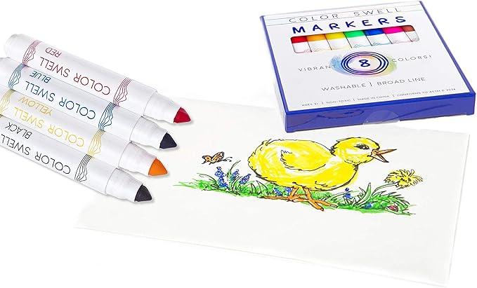 Color Swell Washable Markers 6 Boxes of 8 Vibrant Colors Perfect for Kids, Teachers, Adults, Parties, and Families…