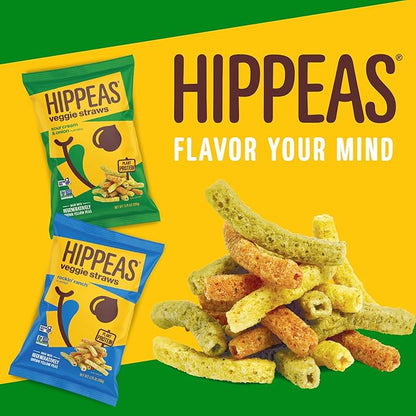 Hippeas Veggie Straws, Variety Pack: Sour Cream & Onion, Rockin’ Ranch, 0.75 Ounce (Pack of 18), 2g Protein, 1g Fiber, Vegan, Gluten-Free, Crunchy, Plant Protein Snacks