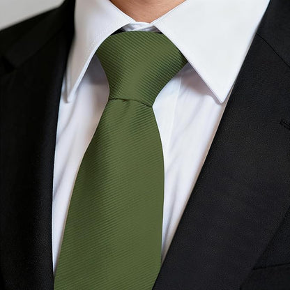 Fineknot Black Ties for Men, Formal Neckties for Men, Solid Color Mens Ties for Business, Wedding, Party, Mens Neck Tie