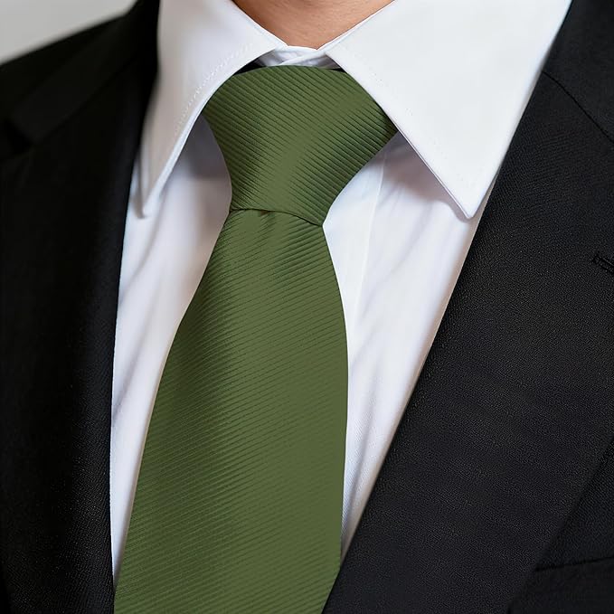 Fineknot Black Ties for Men, Formal Neckties for Men, Solid Color Mens Ties for Business, Wedding, Party, Mens Neck Tie
