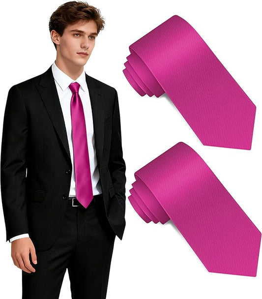 Fineknot Black Ties for Men, Formal Neckties for Men, Solid Color Mens Ties for Business, Wedding, Party, Mens Neck Tie