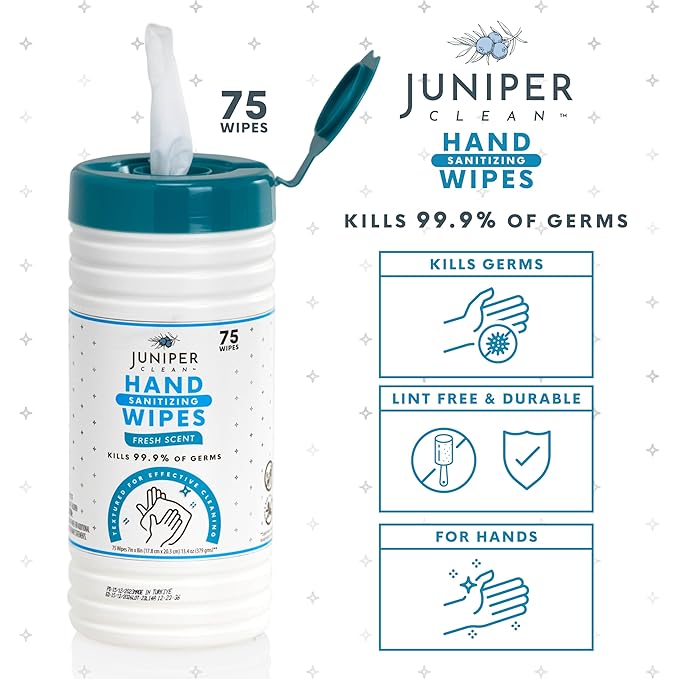 4 Pack Hand Sanitizing Wipes, 300 Count Canister Disposable Hand Sanitizer Wipes, Fresh Scent, Lint Free & Durable