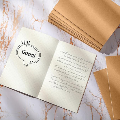 Mimorou 100 Pcs Kraft Notebook Journals 5.5 Inch x 8.3 Inch A5 Journal Softcover Notebooks Bulk for Kids Student Writing Sketch Office Notepad with 60 Pages 32 Sheets (Brown, Dot)