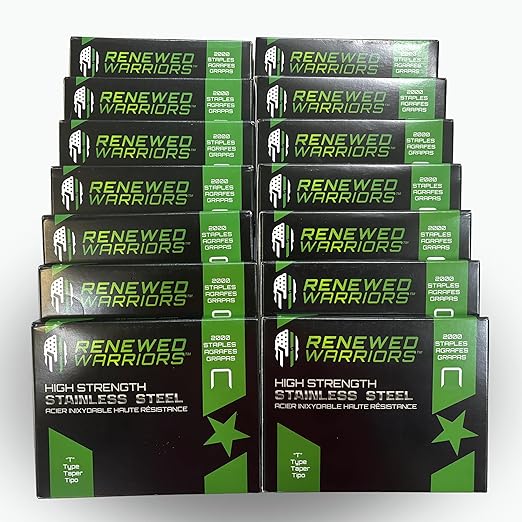 T50 Stainless Steel Staples Marine; T/50 Type (1/4" in Leg; 3/8" Crown) T-50 Staples - (12) 2000 Packs or 24000