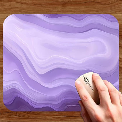 Purple Marble Agate Mouse Pad Mat Mousepad for Desk Computer Laptop PC Gaming Home or Office Gift Marbled Abstract (Light Purple MP30)