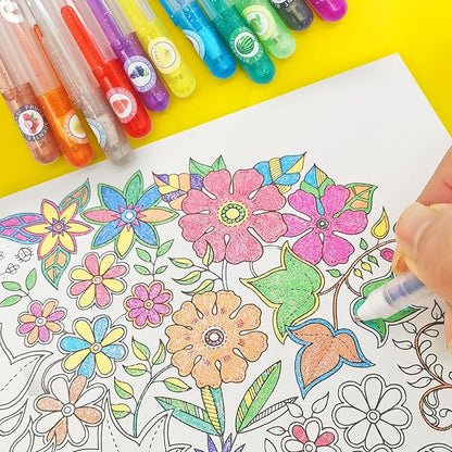 36 PCS Scented Glitter Color Gel Pen Smooth Writing Stationery Kit Cute Smell Good Fruit Flavors Coloring for Girls Kids Art Crafts School Stocking Stuffers