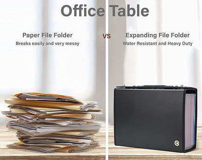 CNK Accordion File Folders with 36 Pockets Organizer for Document Paper Storage Folder Documents Expanding Binder Folio Pocket Receipt Filing Expandable Files Dividers Labels Letter Durable Handle