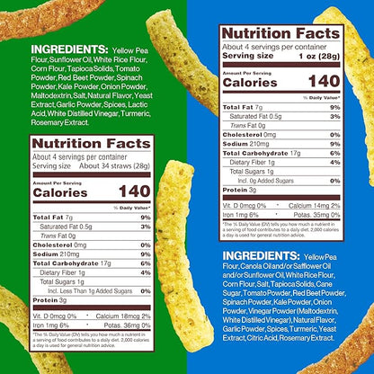 Hippeas Veggie Straws, Variety Pack: Sour Cream & Onion, Rockin’ Ranch, 0.75 Ounce (Pack of 18), 2g Protein, 1g Fiber, Vegan, Gluten-Free, Crunchy, Plant Protein Snacks