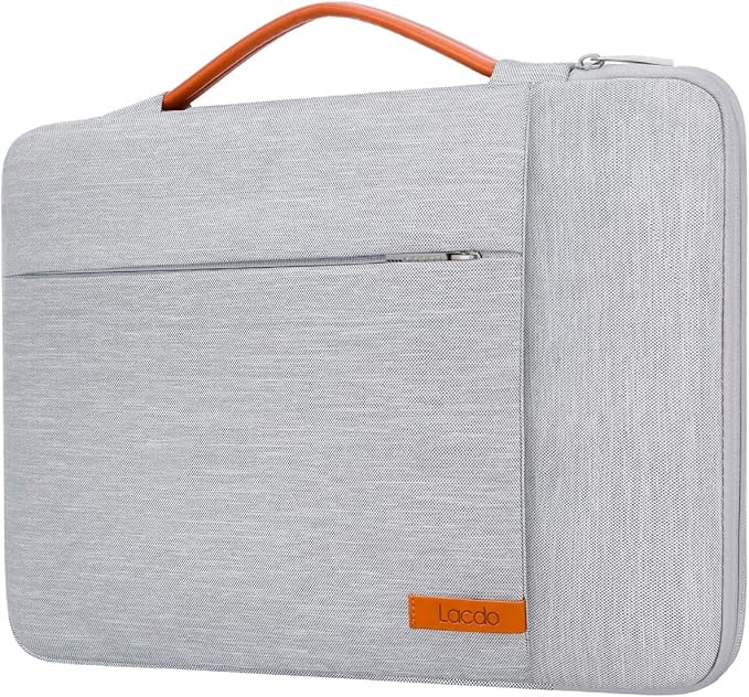 Lacdo 360° Protective Laptop Sleeve Case for 13 inch New MacBook Air M4 A3240 2025, M3 A3113, M2 A2681, M1 A2337 | 13" MacBook Pro M2/M1 A2338 A2251 | 13" iPad Pro M5 / iPad Air M3 Computer Bag, Gray
