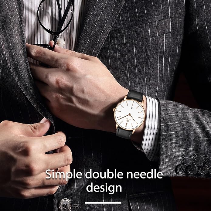 BEN NEVIS Watch, Mens Watch, Minimalist Fashion Simple Wrist Watch Analog Date with Leather Strap