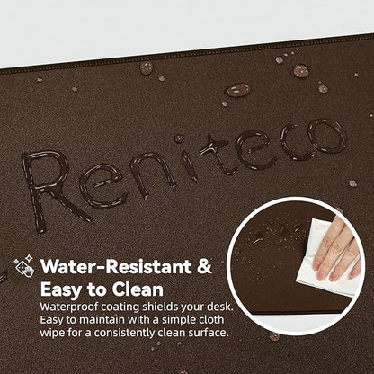 Waterproof Large Gaming Mouse Pad with Durable Stitched Edges, Non-Slip Rubber Base, Grainy Jacquard Mouse Mat Desk Pad for Home Office Gaming, 31.5''x11.8''x0.12'', Matte Brown