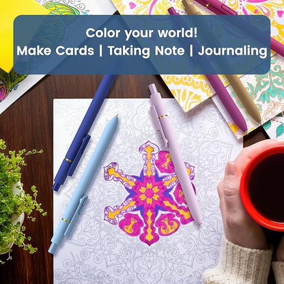 Colorful Gel Pens - 16 Pcs Colored Ink Pens Coloring | 0.7MM Smooth Writing Medium Point - Quick Drying Retractable Colored Pen for Journaling Note Taking (Vintage + Morandi - 16Pcs