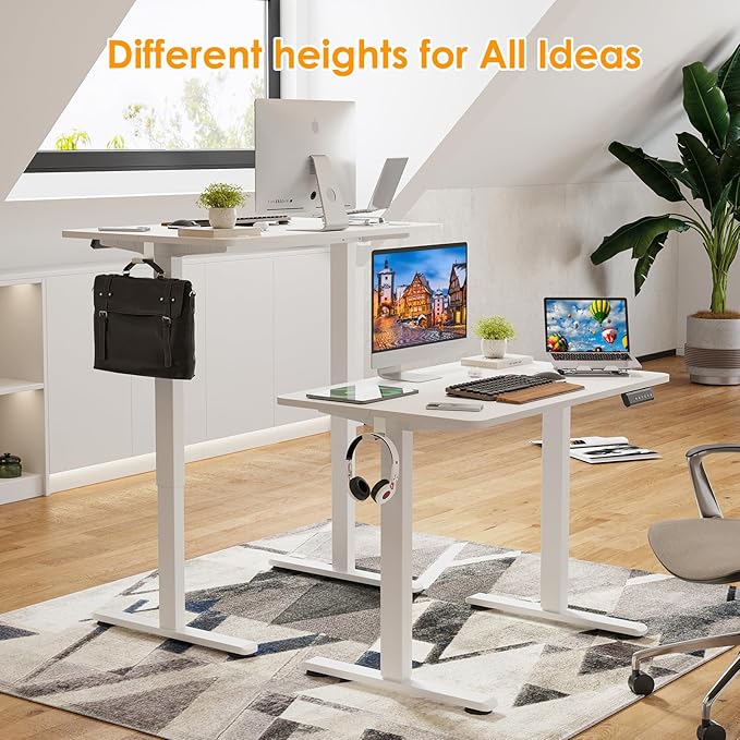 STARY Electric Standing Desk Adjustable Height Sit Stand Home Office Desk with Splice Board