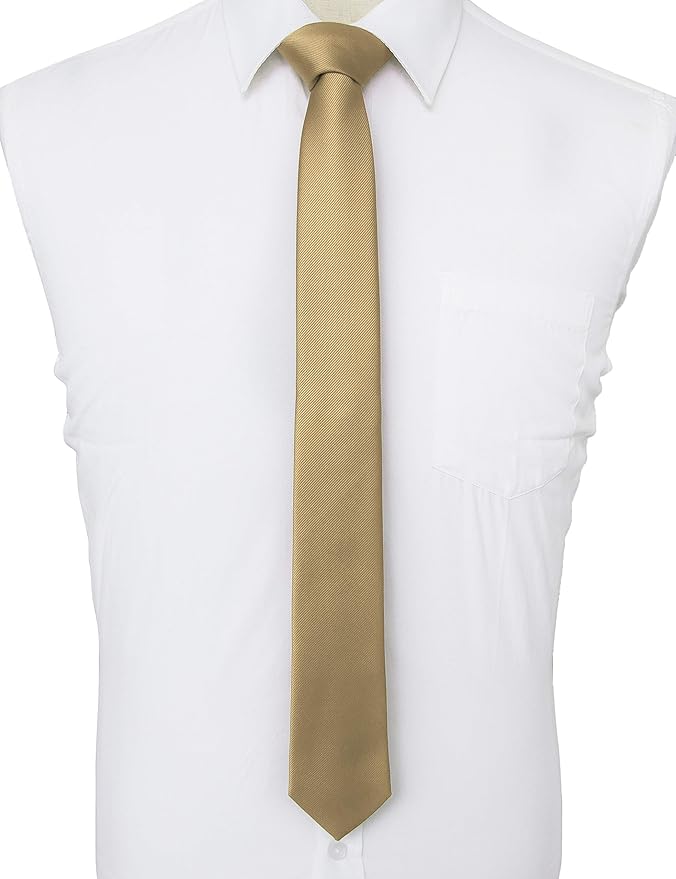 RBOCOTT 2.4" Solid Color Skinny Tie for Men Slim Necktie(6cm)