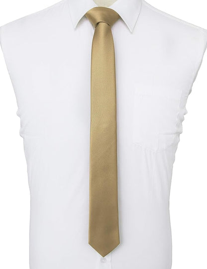 RBOCOTT 2.4" Solid Color Skinny Tie for Men Slim Necktie(6cm)