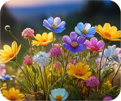 Floral Pattern Flower Mouse Pad Mat Mousepad for Desk Computer Laptop PC Gaming Home or Office Gift for Her Flowers (Wildflowers MP98)