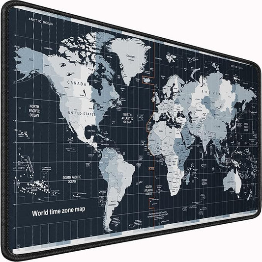 Large Gaming Mouse Pad with Stitched Edges, 31.5x15.7 in Extended Computer Keyboard Mouse Mat, Water Resist Non-Slip Mousepad Rubber Base Long XXL Desk Mousepad for Work & Gaming, Home, Map
