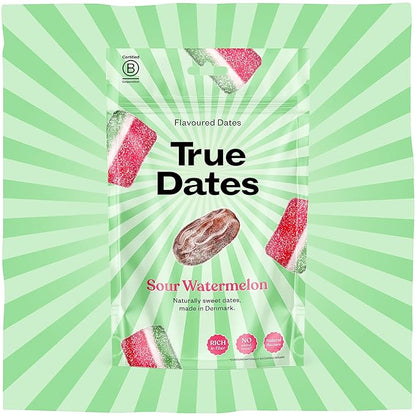 True Dates Candy Dates - Sour Watermelon - Dates With Candy Flavor, Vegan, No Added Sugar, Gluten Free - 3.5oz Bags (4 Pack)
