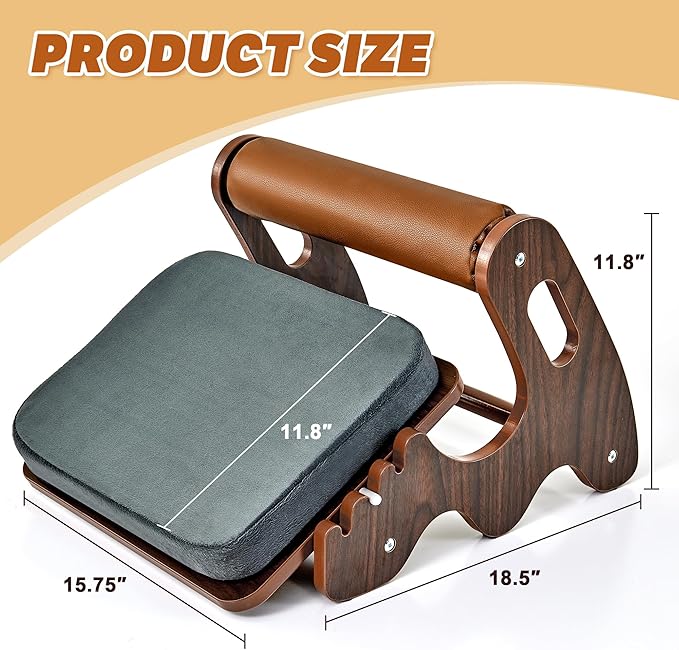 Foot Rest for Under Desk at Work- Adjustable Rocking Foot Stool with 3 Height Position and Soft Crossbar, Ergonomic Wooden Footrest with Soft Sponge Pad for Home, Office