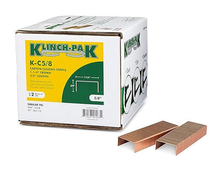 C-5/8 Carton Staple 1-1/4 inch Crown with 5/8 inch Leg Length 4000 per case - SIM CC58, C58 or JK561, Ideal for Wood and Sheet Metal Projects in Construction, DIY and Office/Retail