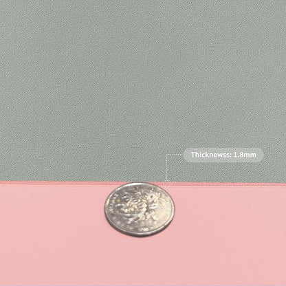 Leather Table Cover,1.8mm Thick,24x48 Inch Desk Cover,Large Desk Mat,Table Protector,Table Cover Protector,Dining Table Cover Protector,XL Desk Mat(Pink+Silvery,24x48)