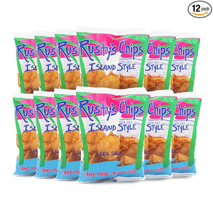 Rusty’s Chips - Handmade Healthy Crunchy Potato Chips, Gluten Free Snacks - No Preservatives, Non-GMO, Vegan, Seed Oil Free, Healthy Snacks for Adults – 3 oz (12 Snack Packs)