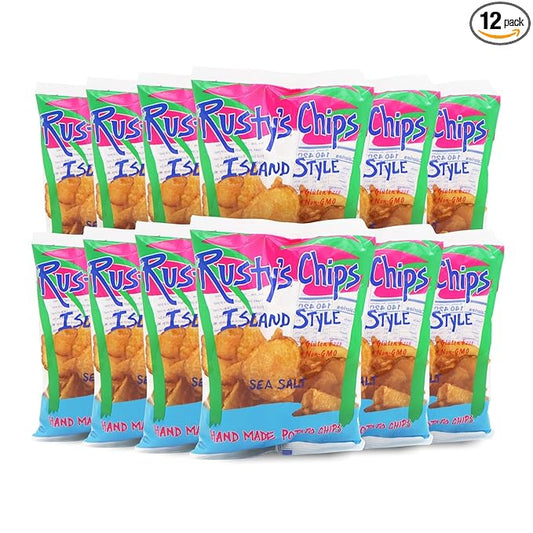 Rusty’s Chips - Handmade Healthy Crunchy Potato Chips, Gluten Free Snacks - No Preservatives, Non-GMO, Vegan, Seed Oil Free, Healthy Snacks for Adults – 3 oz (12 Snack Packs)