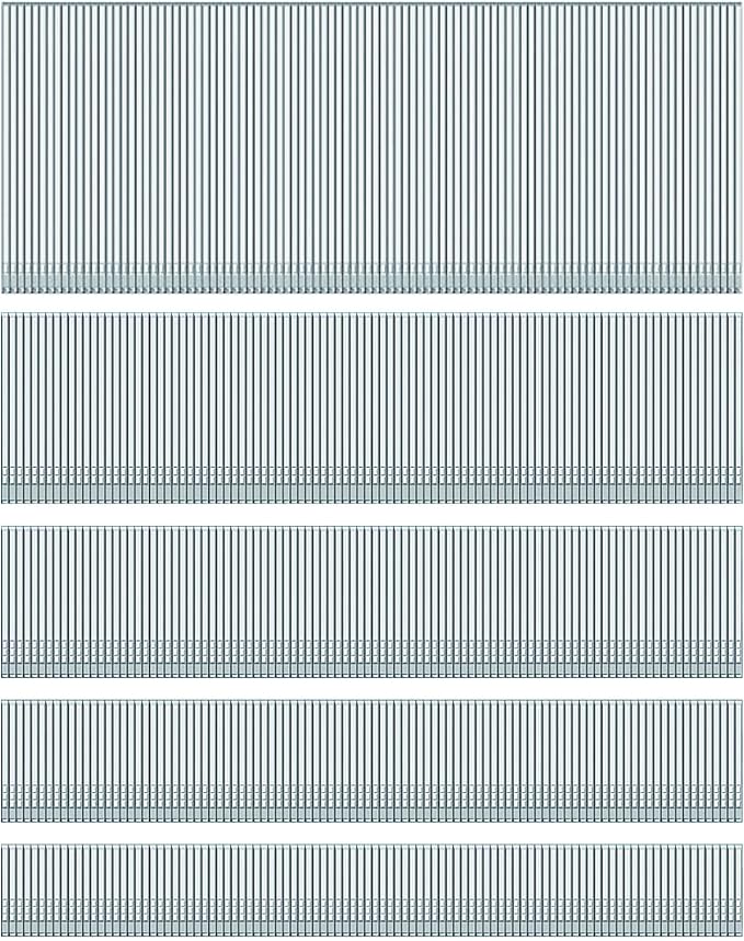 HW HAMWOO 18 Gauge Brad Nails,Galvanized 18GA Nail Gun Nails Assorted,Suitable for Most Brand of 18 GA Pneumatic and Electric Brad Nailer(2",1-1/5",1",3/4",5/8",5000Pcs)