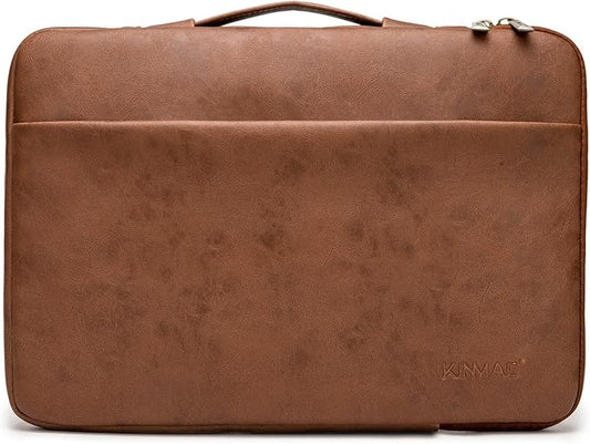 Kinmac 360° Protective Laptop Sleeve Case Bag Cover with Handle for MacBook Pro 16 inch,16 inch HP,Lenovo,Dell,ASUS,Acer Ultrabook and Business Laptop (Coffee PU)