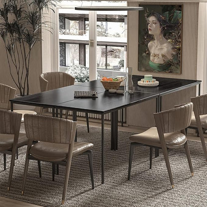 Bonzy Home Conference Tables 9ft Office Computer Desk for Meeting Room Study Writing Printer Podcast Table Save Space Design for 10 People Modern Black 4PCS (110.2"x47.2"x29.5", Black)
