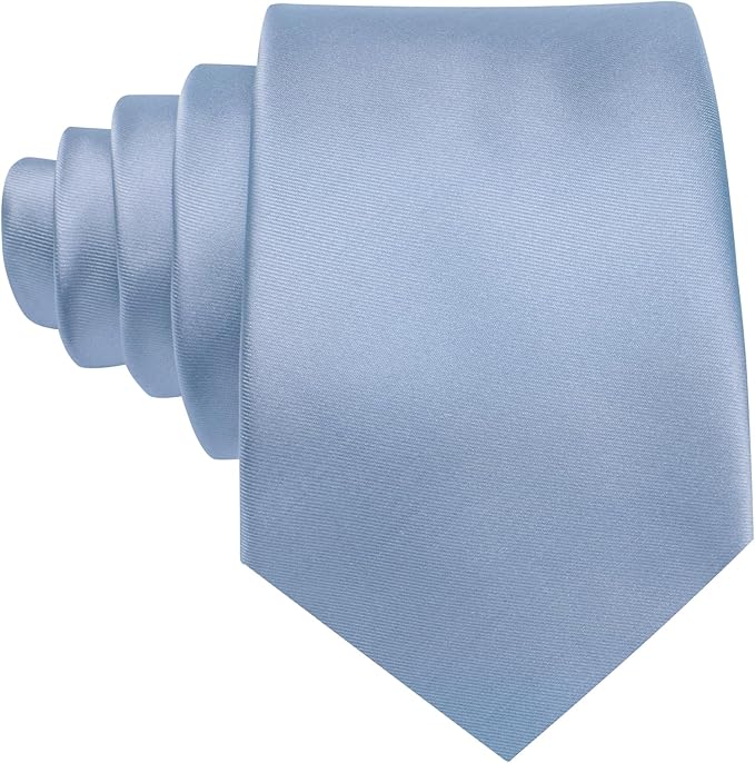 Barry.Wang Tie Sets for Men Silk Solid Necktie Stain Ties Handkerchief Pocket Square Cufflinks Wedding Business Dyed