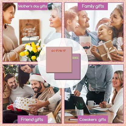 Yinder 24 Pcs Inspirational Sticky Notes Christmas Stocking Stuffers Motivational Sticky Notes Pad Employee Appreciation Gift Bulk for Teacher Nurse Coworker Office 3 x 3''(Motivational,Morandi Color)