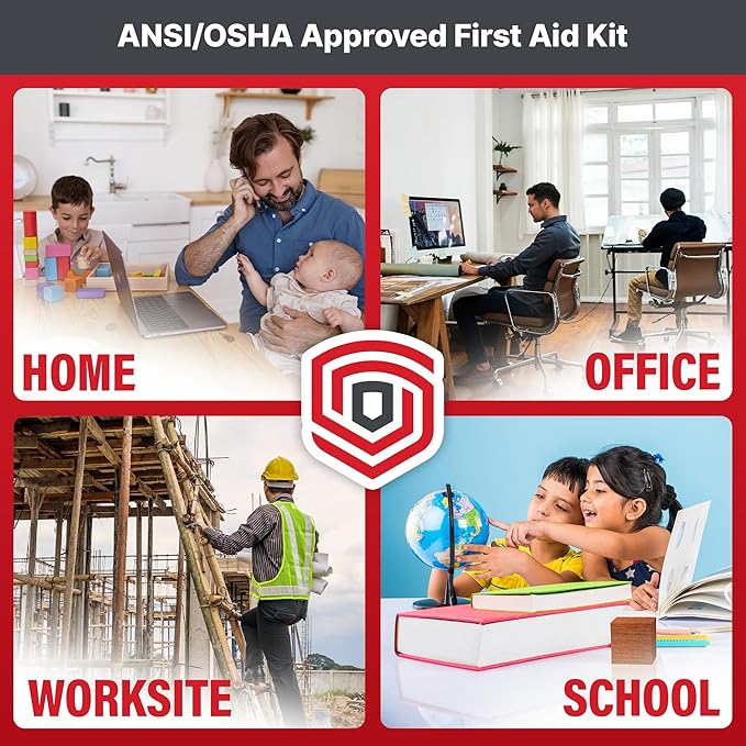ANSI/OSHA First Aid Kits (50 Person Plastic) - ANSI/ISEA and OSHA Compliant First Aid Kit