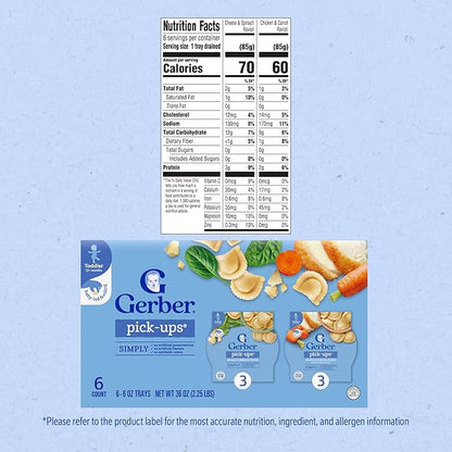 Gerber Toddler Food, Ravioli Multipack, Gerber Pick-Ups, Baby Led Feeding, Variety 6PK
