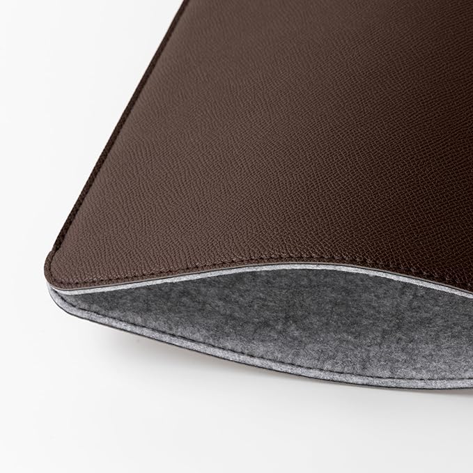 Comfyable Laptop Sleeve 15 Inch Precisely Compatible with MacBook Air 15" M4 2025 A3241 & M3 2024 A3114 & M2 2023 A2941, Faux Leather Cover Case, Coffee