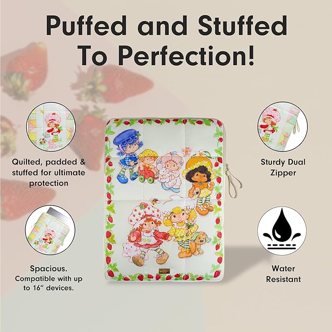 Sonix | Puffy Laptop Sleeve | 15-16 Inch, Quilted Pillow Puffer Laptop Carrying Case, Computer Sleeve | Berry Besties