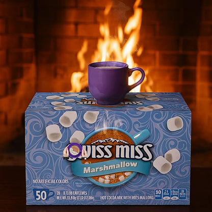 Hot Cocoa Mix with Marshmallows – Rich & Creamy Instant Hot Chocolate Packets (50 Count Each, Pack of 2) – Single Serve Cocoa Drink for Family, Kids & Winter Parties