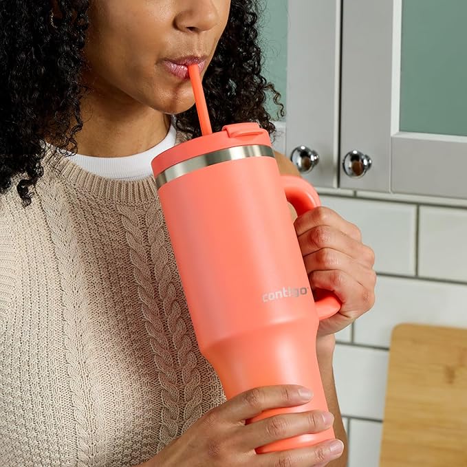 Contigo Streeterville 40oz Tumbler Stainless Steel Vacuum Insulated Leak-Proof Cold for 29 Hours Coral