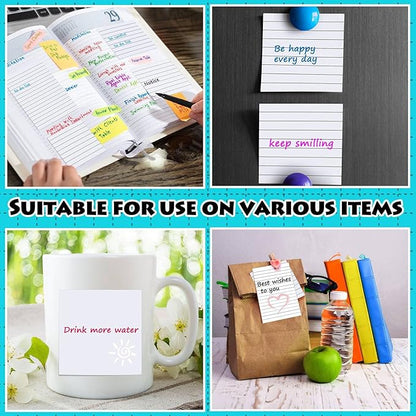 Yexiya 64 Pcs Lined Sticky Notes Self Stick Notes with Lines Bright Assorted Colors Sticky Pad for Home Office Products Post Memos, 1920 Sheets(3 x 3 Inch, 4 x 6 Inch,Mixed Color)