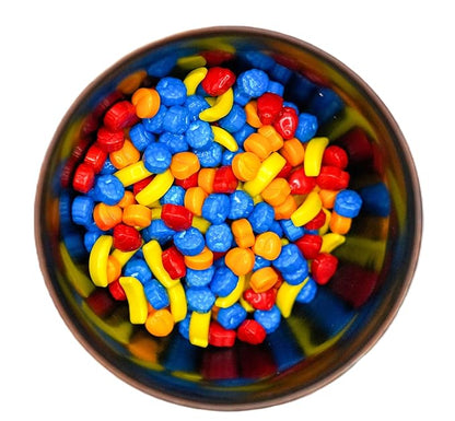 Fruit Shaped Candy - 2 lbs of Fresh Hard Sweet Banana Strawberry Peach Blueberry Vending Machine Candy