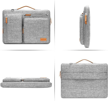 MOSISO 360 Protective Laptop Shoulder Bag,14 inch Computer Bag Compatible with HP Lenovo Dell ASUS Acer, HP, Dell Latitude, Lenovo,Side Open Messenger Bag with 4 Zipper Pockets&Handle, Gray