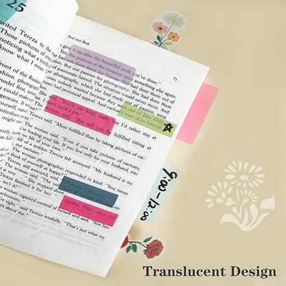 ELII 300 PCS Sticky Index Tabs 2 Inch Book Tabs,Clear Sticky Notes for Pages Notebooks File Tabs Self Adhesive