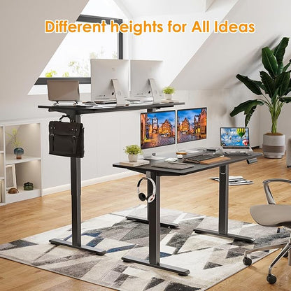 STARY Electric Standing Desk Adjustable Height Sit Stand Home Office Desk with Splice Board