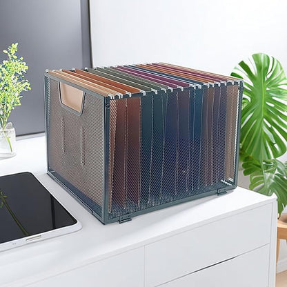 Metal Mesh File Baskets,Hanging File Folder Organizer,Office File Box,Letter Size,Black (2)