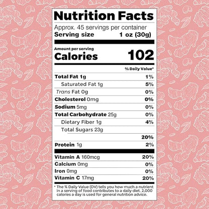 Fuel by Nature Dried & Crystallized Ginger Healthy Snack, High Energy Treats for Snacking, Bulk Dried Candied Ginger, 1lb