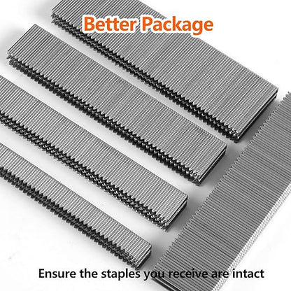 1000-Count 1 Inch Length, 18 Gauge 1/4 Inch Narrow Crown Staples, Heavy Duty Beveled Chiseled Pointed Galvanized Staples, for Pneumatic, Electric 18GA Stapler Gun